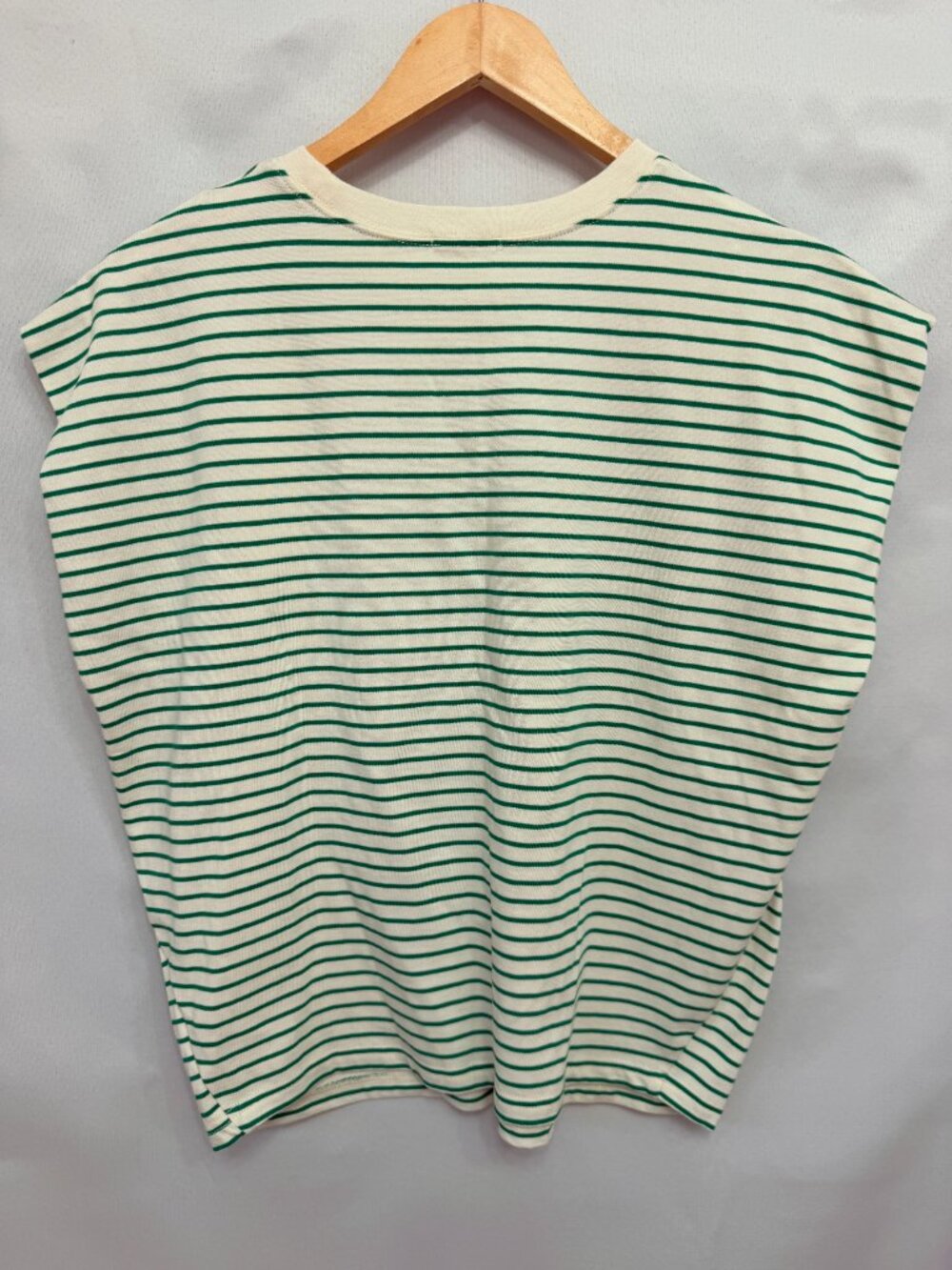 Pistola Green Stripe Shoulder Pad Muscle Tee XS - Picture 2 of 7